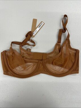 Skims Ultra Fine Mesh Underwire Scoop Bronze 38D NWT